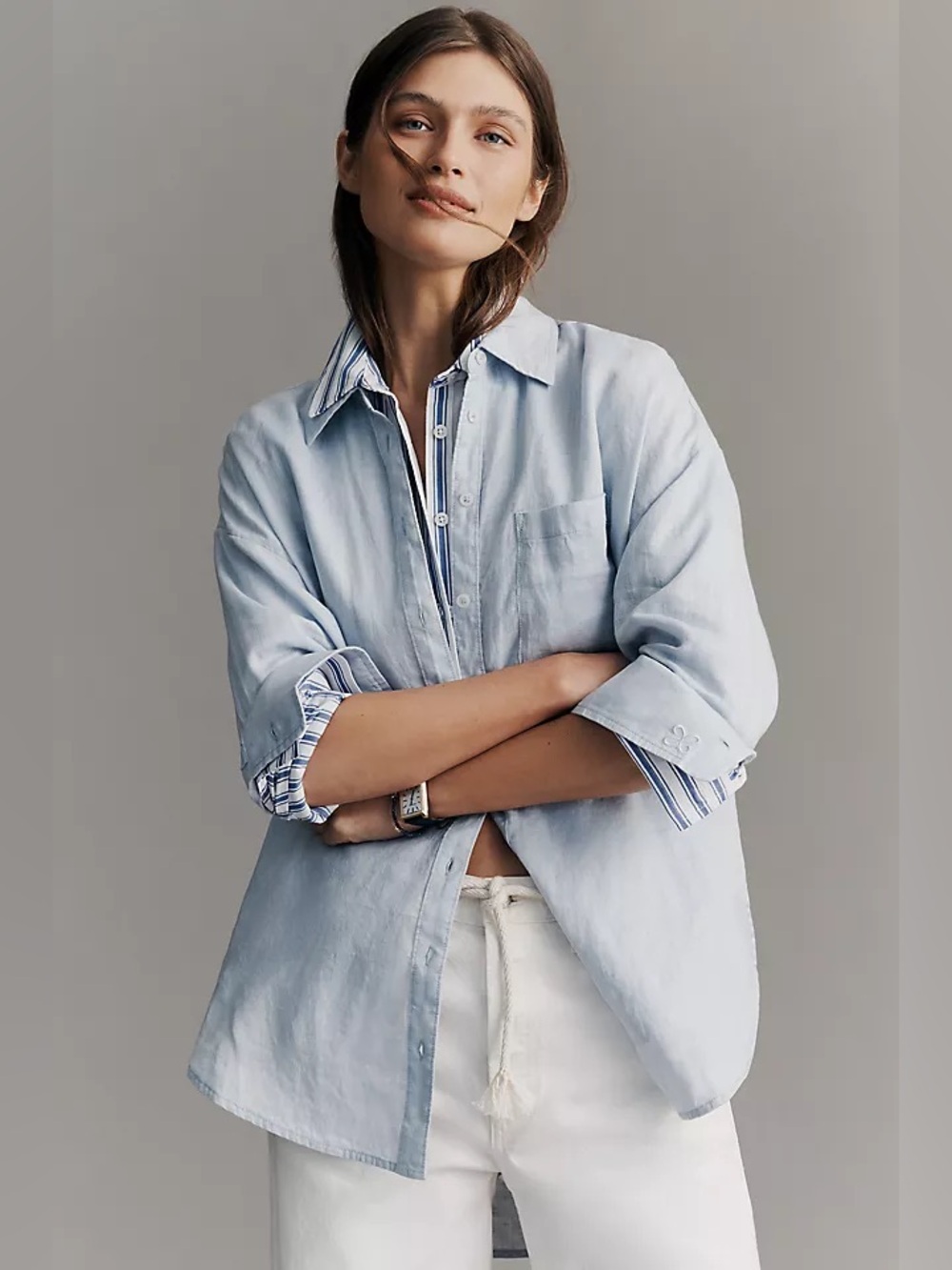 NWT Maeve Bennet 100% Linen Buttondown Shirt